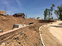 Terraced retaining wall construction