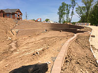 Terraced retaining wall construction