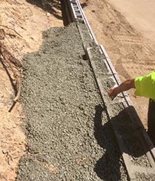 No-fines concrete installation No-fines concrete installation