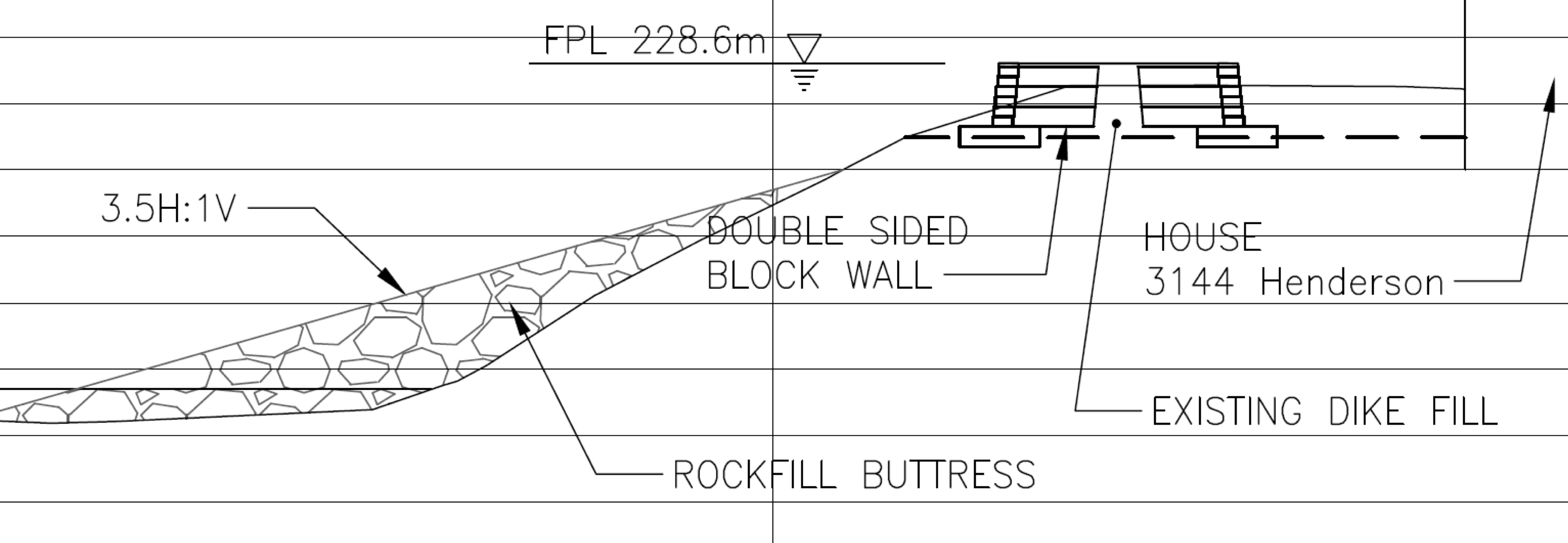 Retaining Wall detail with double sided block walls Retaining Wall detail with double sided block walls