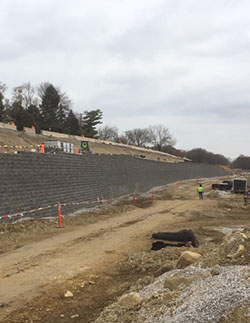 Retaining Wall Construction at Interchange 55 Logistics Park