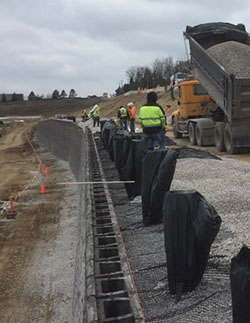 Retaining Wall Construction at Interchange 55 Logistics Park