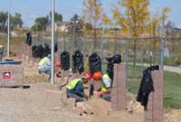 Meadow Substation Concrete Block Fence