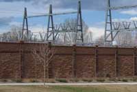 Meadow Substation Concrete Block Fence