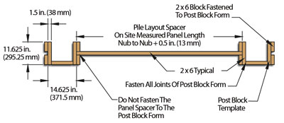 spacing jig on site