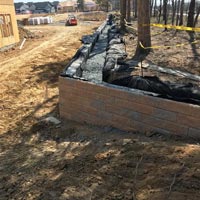 Construction of Masonry Reinforcement Retaining Wall Application