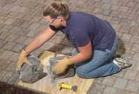 Splitting a concrete block