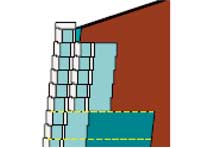 Double block or AB Fieldstone long anchoring unit wall above geogrid wall Double block or AB Fieldstone long anchoring unit wall above geogrid wall