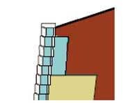 Standard gravity wall above no-fines concrete wall Standard gravity wall above no-fines concrete wall
