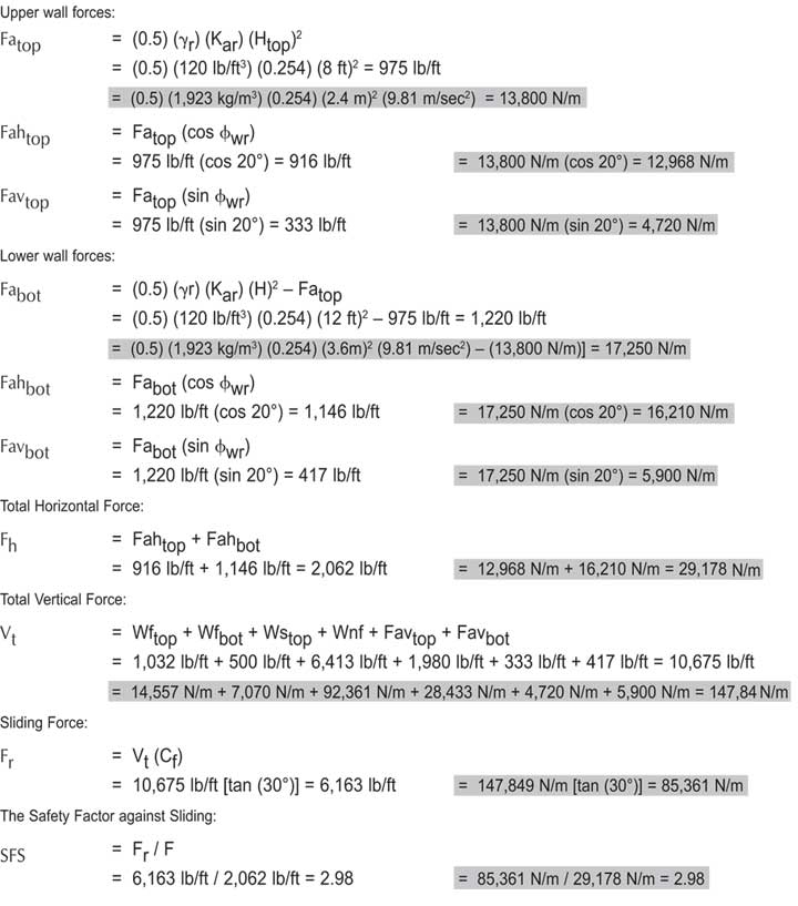 Sliding Calculations