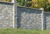 Concrete Fence with Ashlar Panel Concrete Fence with Ashlar Panel