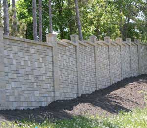 Concrete fence with Ashlar Pattern