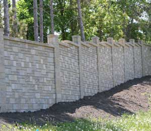 Fence with Ashlar Pattern Concrete fence with Ashlar Pattern
