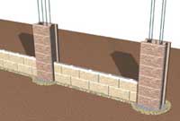 Step 5: Install Grout and Rebar in Post Blocks Step 5: Install Grout and Rebar in Post Blocks