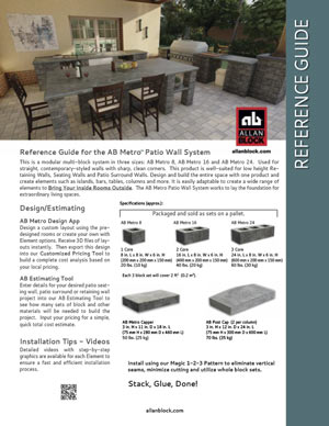 AB Metro Patio Seating Wall - Installation Information