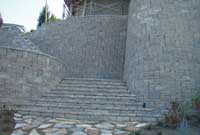 Curved Allan Block Retaining Wall with Stairs Curved Allan Block Retaining Wall with Stairs