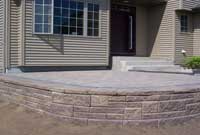 raised patio with Allan Block Ashlar Pattern raised patio with Allan Block Ashlar Pattern