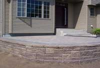 raised patio with Allan Block Ashlar Pattern