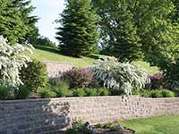 Retaining wall planter with pattern Retaining wall planter with pattern