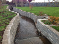 retaining wall water application