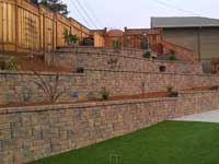 Terraced or tiered retaining walls Terraced or tiered retaining walls