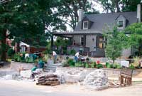 Allan Block retaining wall construction progress