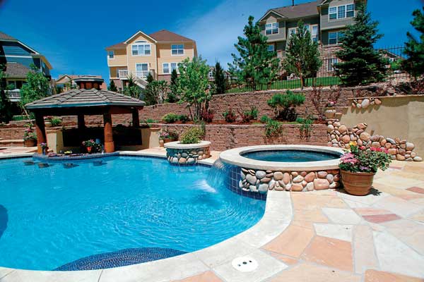 retaining wall around pool