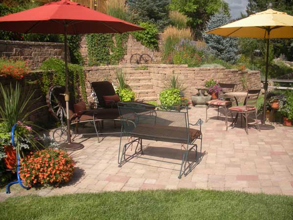 Raised Patio terraced walls