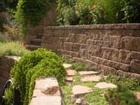 Allan Block replaced failing timber walls Allan Block replaced failing timber walls