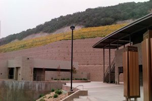 Terraced wall in seismic zone Jewish Academy San Diego