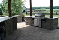 Outdoor kitchen with built in grill