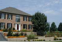 Terraced wall in front yard