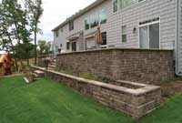 Patterned wall with planter Patterned wall with planter