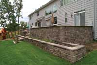 Patterned wall with planter