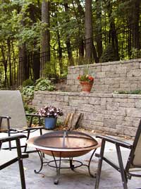 Retaining wall terrace