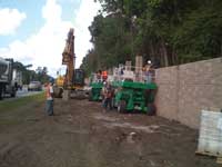 Installation of Concrete Fence Installation of Concrete Fence