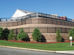 Retaining Wall With Fence Above Retaining Wall With Fence Above