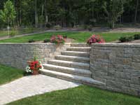 retaining wall stairs pattern