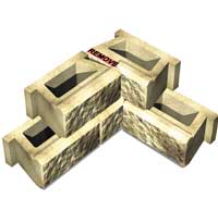Modify retaining wall blocks to make corner Modify retaining wall blocks to make corner