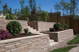 AB retaining wall with corners
