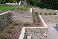 retaining wall with corners