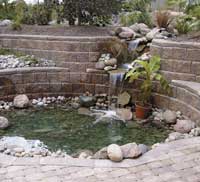 Retaining wall pond