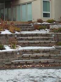 Stairs with AB Capstones and Pavers Stairs with AB Capstones and Pavers