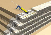 Finish with capstones and secure in place Finish with capstones and secure in place