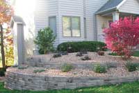 retaining wall finished with rock