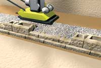 Compact behind retaining wall block Compact behind retaining wall blocks