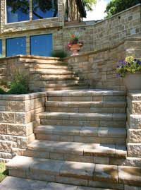 Stairs with AB Capstones and Pavers Stairs with AB Capstones and Pavers