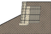Slope below retaining wall Slope below retaining wall