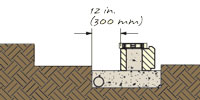 Level retaining wall blocks on base Level retaining wall blocks on base