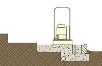Compact the stair tread area Compact the stair tread area